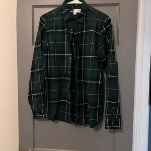 Old Navy Dark Green Plaid Shirt